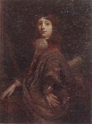 unknow artist Portrait of a young boy three-quarter length,wearing a  red jacket and an ochre mantle USA oil painting reproduction